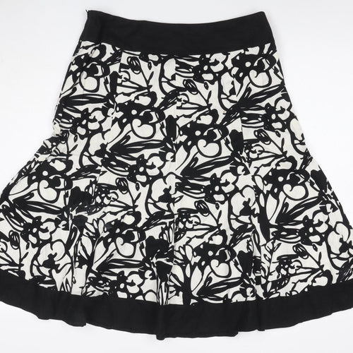 Style by EWM Women’s Black Ivory Floral Skater Skirt UK 14