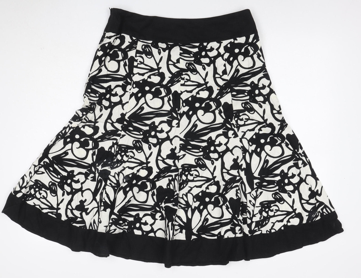 Style by EWM Women’s Black Ivory Floral Skater Skirt UK 14