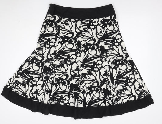 Style by EWM Women’s Black Ivory Floral Skater Skirt UK 14