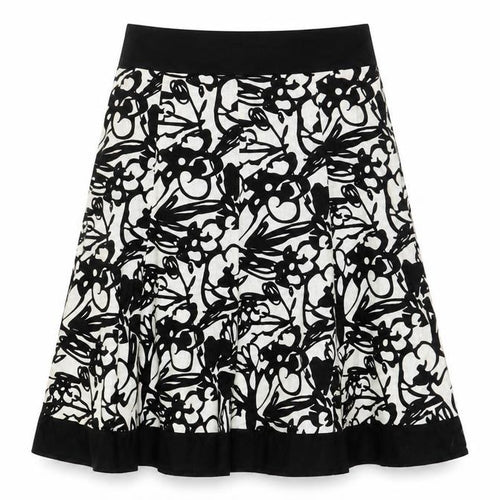 Style by EWM Women’s Black Ivory Floral Skater Skirt UK 14
