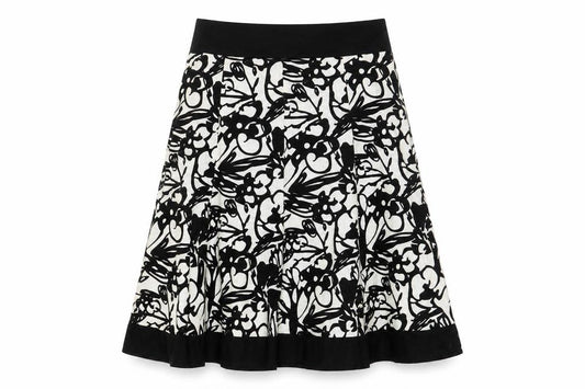 Style by EWM Women’s Black Ivory Floral Skater Skirt UK 14