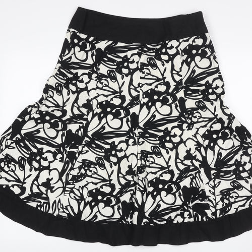 Style by EWM Women’s Black Ivory Floral Skater Skirt UK 14