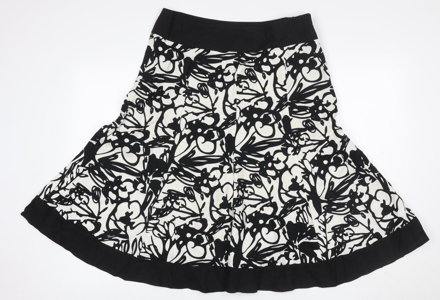 Style by EWM Women’s Black Ivory Floral Skater Skirt UK 14