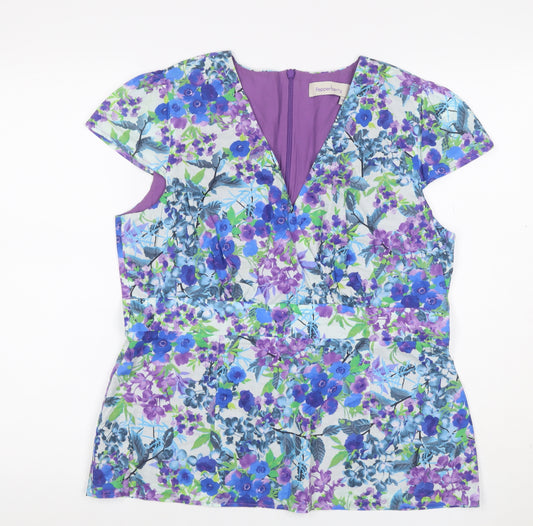 Pepperberry Women’s Multicoloured Floral Cotton V-Neck Blouse Size 18