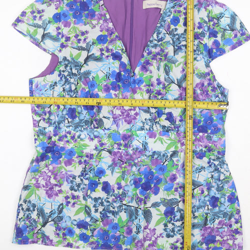 Pepperberry Women’s Multicoloured Floral Cotton V-Neck Blouse Size 18