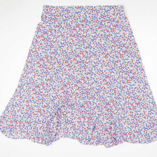 Damart Women Multicoloured UK 16 Floral Flare Midi Skirt
