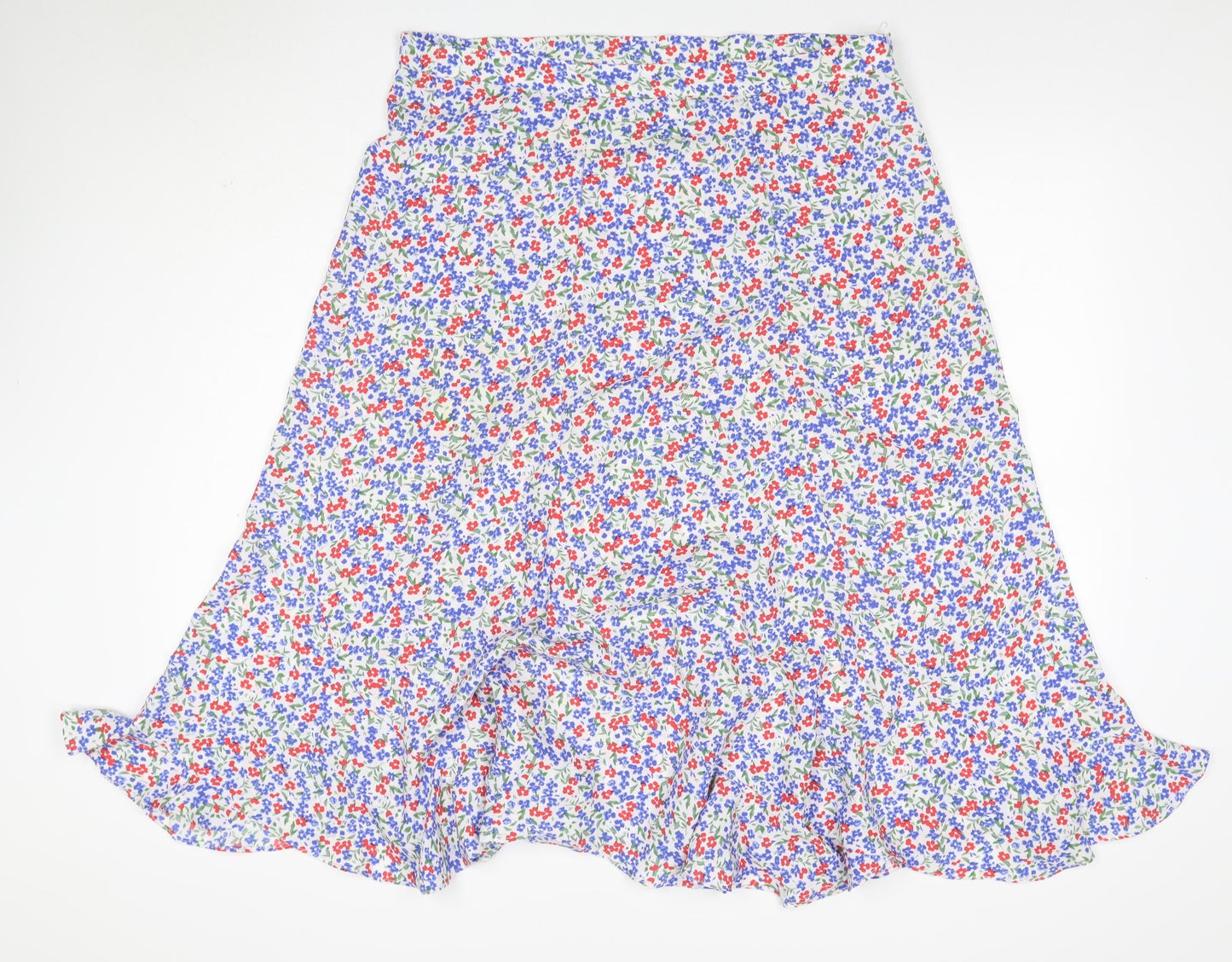 Damart Women Multicoloured UK 16 Floral Flare Midi Skirt