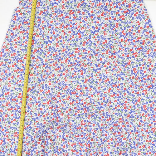 Damart Women Multicoloured UK 16 Floral Flare Midi Skirt