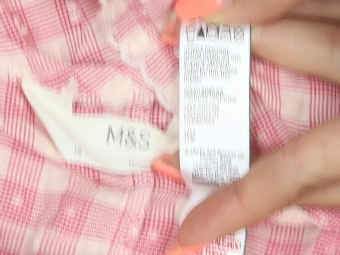 Marks and Spencer Women Pink Check Tie Strap Ruffle Shift Dress UK 8