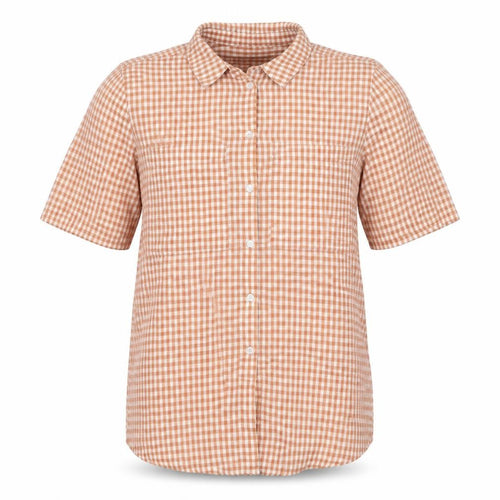 Soaked in Luxury Unisex Orange Check Shirt M Short Sleeve Button-Up