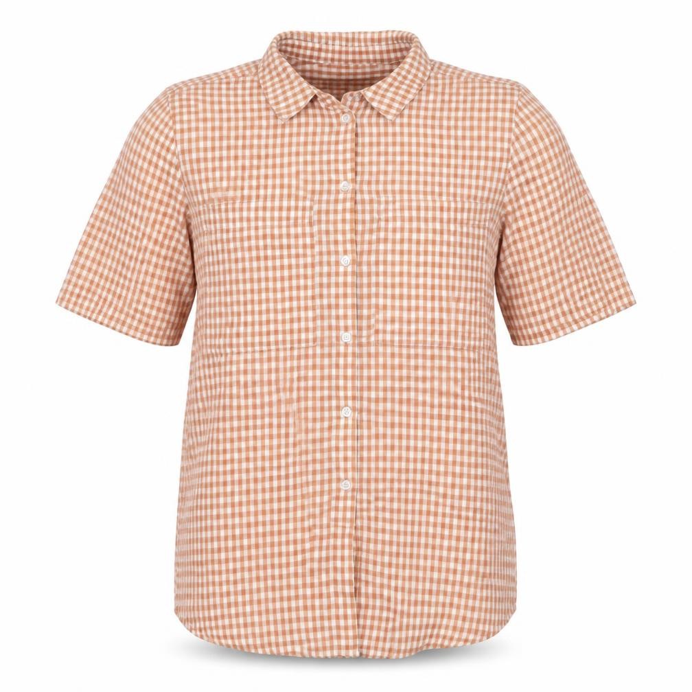 Soaked in Luxury Unisex Orange Check Shirt M Short Sleeve Button-Up