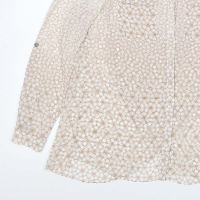Mint Velvet Women Beige Animal Print V-Neck Blouse UK 10
