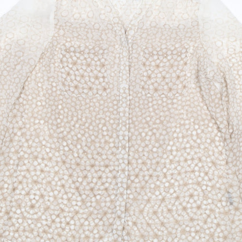 Mint Velvet Women Beige Animal Print V-Neck Blouse UK 10