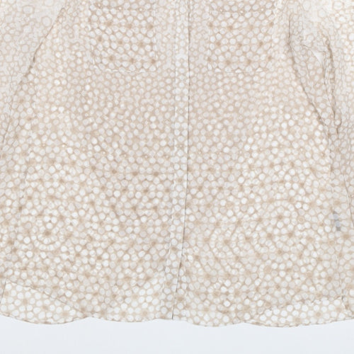 Mint Velvet Women Beige Animal Print V-Neck Blouse UK 10