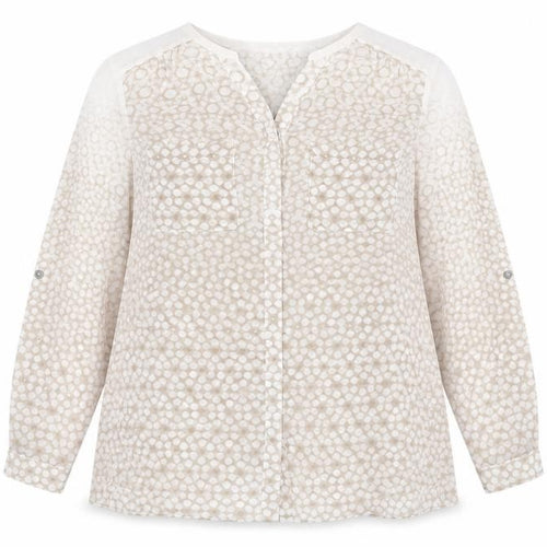 Mint Velvet Women Beige Animal Print V-Neck Blouse UK 10