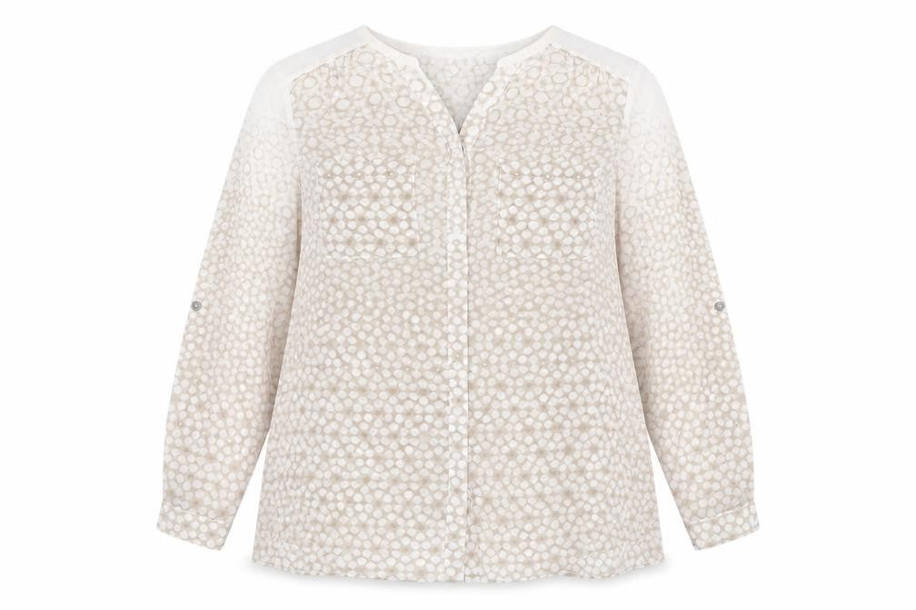 Mint Velvet Women Beige Animal Print V-Neck Blouse UK 10