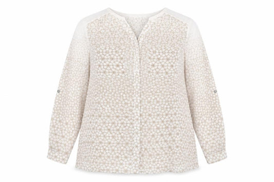 Mint Velvet Women Beige Animal Print V-Neck Blouse UK 10