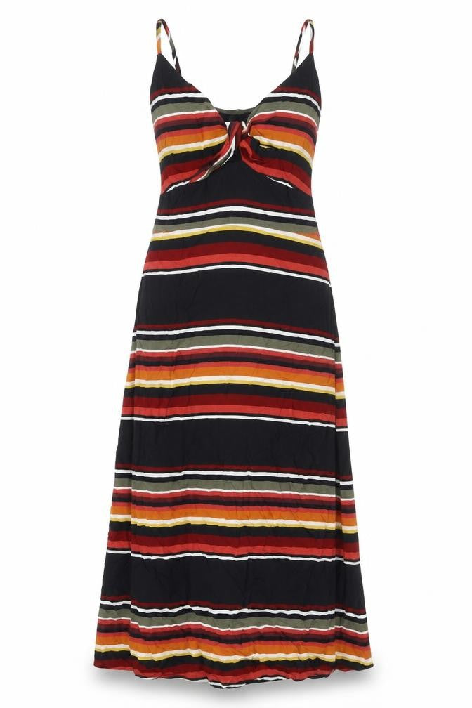 Warehouse Women Multicoloured UK 10 Striped Strappy Maxi Dress
