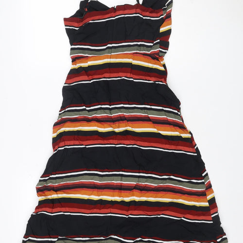 Warehouse Women Multicoloured UK 10 Striped Strappy Maxi Dress