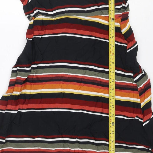Warehouse Women Multicoloured UK 10 Striped Strappy Maxi Dress