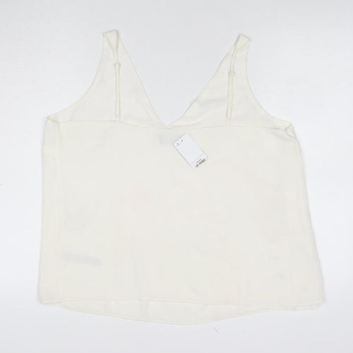 Dorothy Perkins Women Ivory Size 18 Camisole V-Neck Adjustable Strap Top