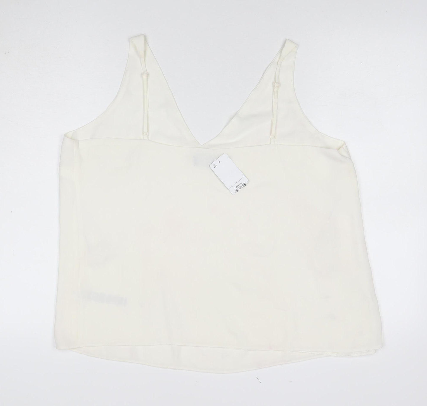 Dorothy Perkins Women Ivory Size 18 Camisole V-Neck Adjustable Strap Top