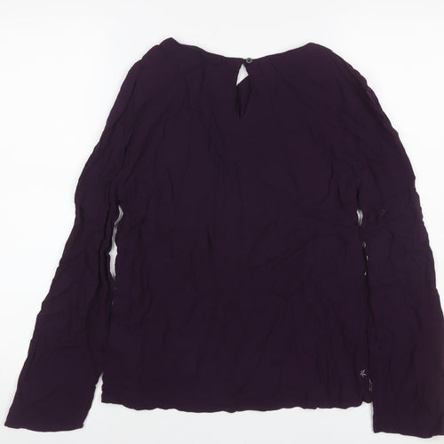 White Stuff Women’s Purple Embroidered Beaded Star Blouse UK 10