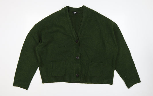 Uniqlo Women’s Green XL Wool Blend V-Neck Button Cardigan