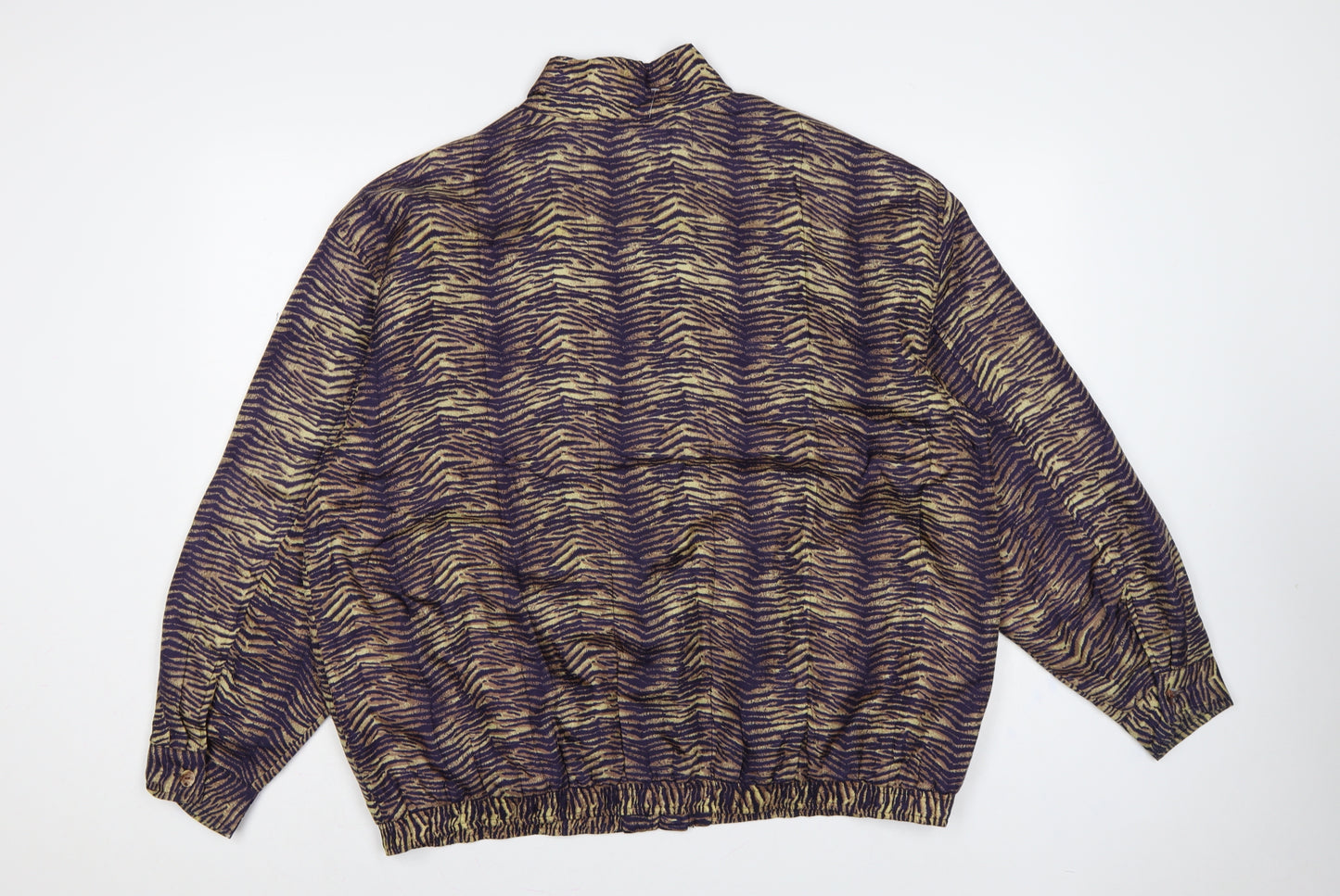Studio JPR Women’s Brown Silk Animal Print Button Jacket Size L