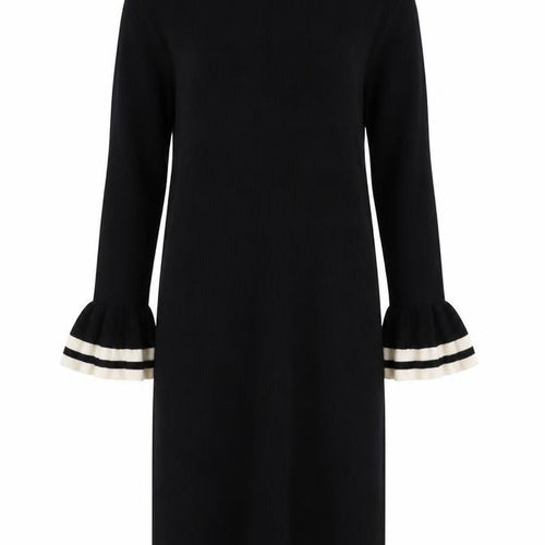 Lauren Ralph Lauren Women Black XL Midi Jumper Dress Bell Sleeve