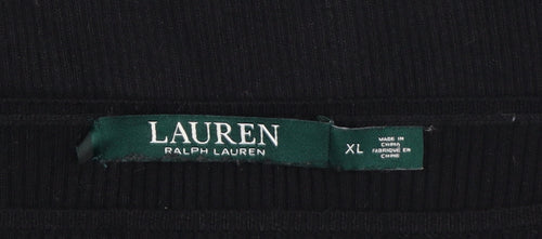 Lauren Ralph Lauren Women Black XL Midi Jumper Dress Bell Sleeve