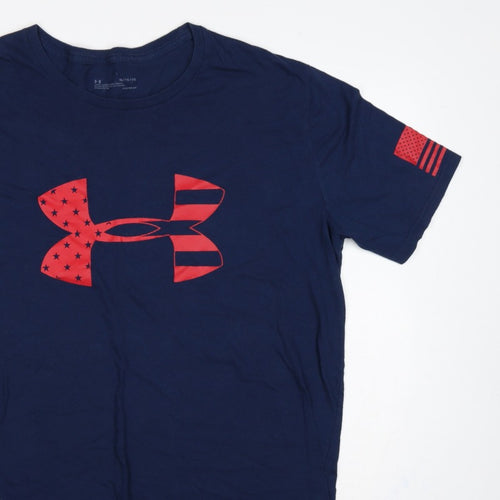 Under Armour Men’s Blue XL HeatGear USA Flag Logo Graphic T-Shirt