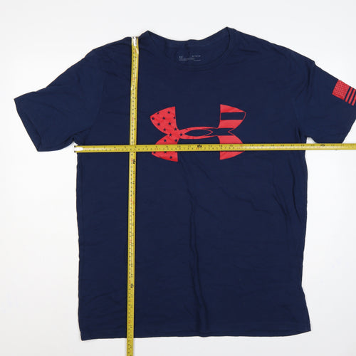 Under Armour Men’s Blue XL HeatGear USA Flag Logo Graphic T-Shirt