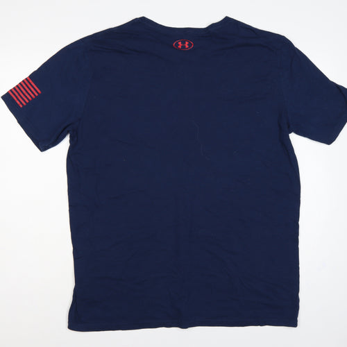 Under Armour Men’s Blue XL HeatGear USA Flag Logo Graphic T-Shirt