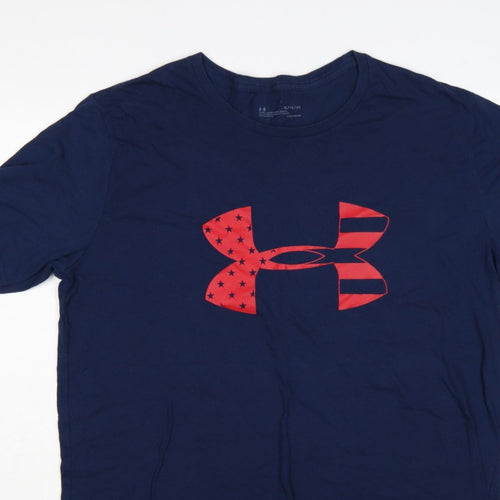 Under Armour Men’s Blue XL HeatGear USA Flag Logo Graphic T-Shirt