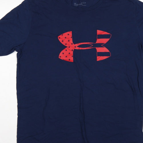 Under Armour Men’s Blue XL HeatGear USA Flag Logo Graphic T-Shirt