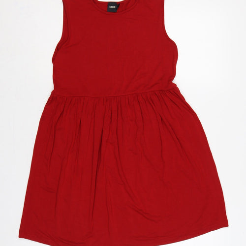 ASOS Women Red UK 6 Fit & Flare Sleeveless Jersey Short Dress
