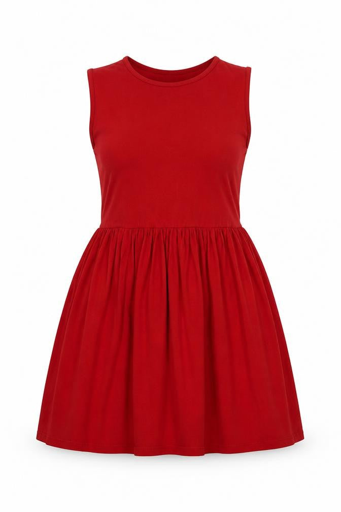 ASOS Women Red UK 6 Fit & Flare Sleeveless Jersey Short Dress