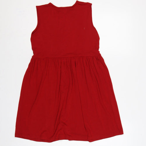 ASOS Women Red UK 6 Fit & Flare Sleeveless Jersey Short Dress