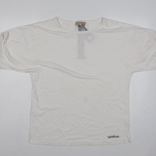 See by Chloé Women White UK 14 Relaxed Zip Graphic T-Shirt