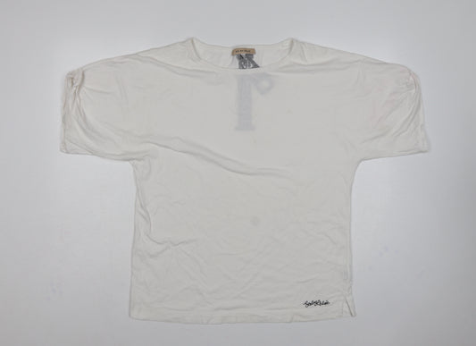 See by Chloé Women White UK 14 Relaxed Zip Graphic T-Shirt