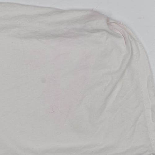 See by Chloé Women White UK 14 Relaxed Zip Graphic T-Shirt