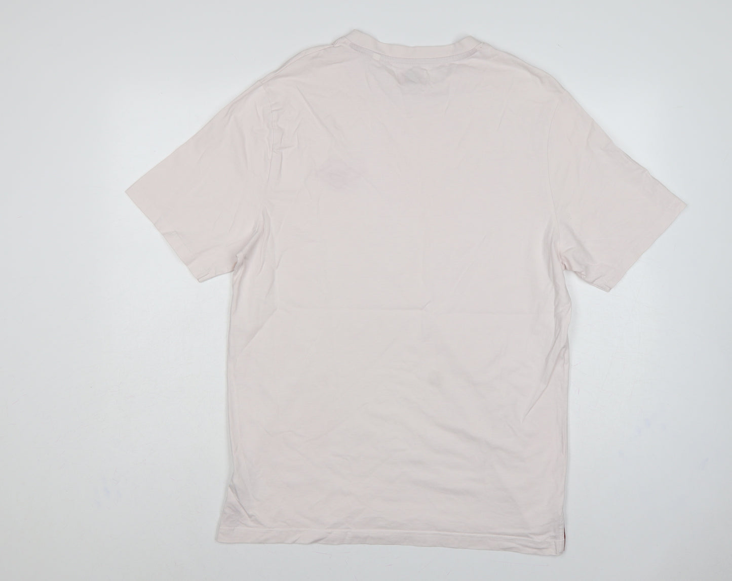 Lee Cooper Originals Men’s White XL Logo Crew Neck Cotton T-Shirt