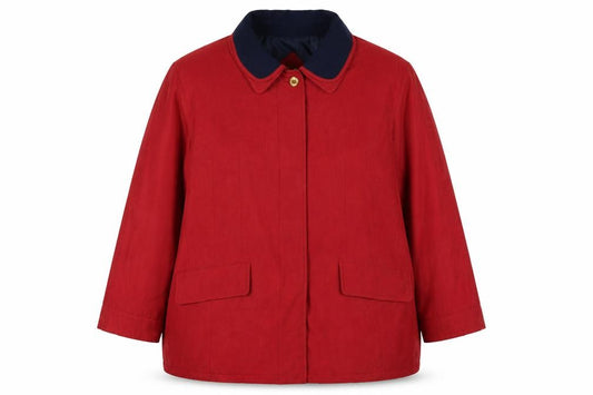 Berketex Women’s Red Navy Collar Mid-Length Coat Size 18-20 Lined