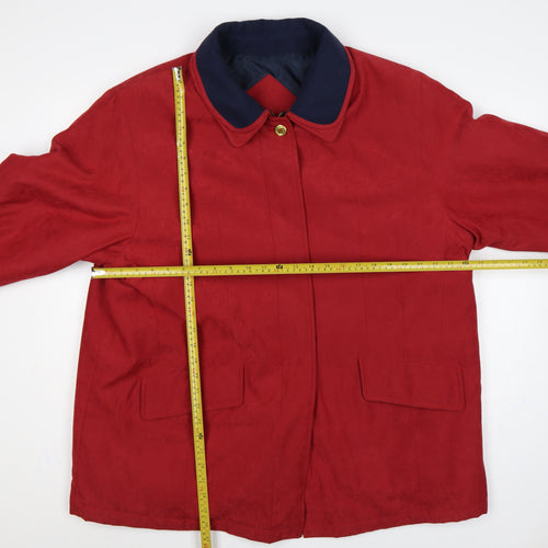 Berketex Women’s Red Navy Collar Mid-Length Coat Size 18-20 Lined