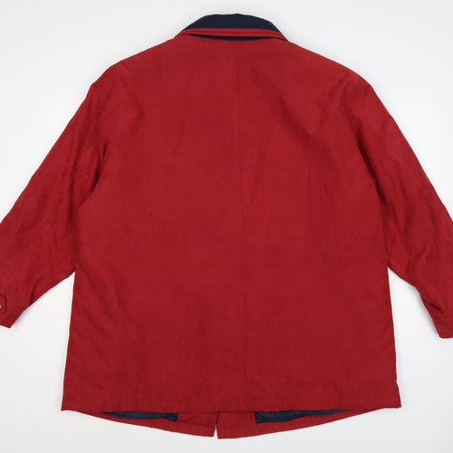Berketex Women’s Red Navy Collar Mid-Length Coat Size 18-20 Lined