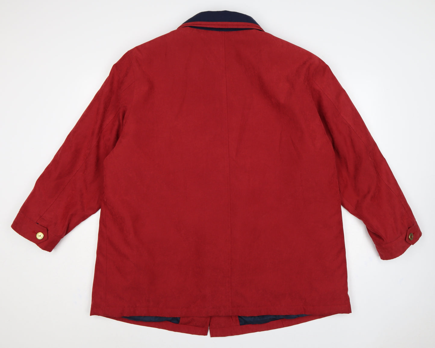 Berketex Women’s Red Navy Collar Mid-Length Coat Size 18-20 Lined