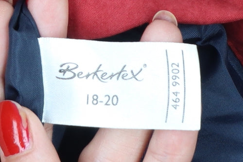 Berketex Women’s Red Navy Collar Mid-Length Coat Size 18-20 Lined
