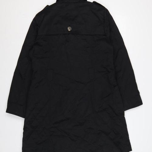 Marks & Spencer Women Black UK 16 Quilted Long Trench Coat