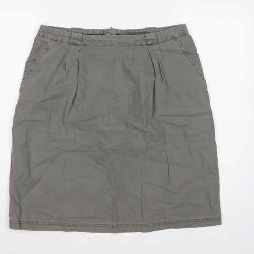Seasalt Cornwall Women’s Grey UK 14 Linen Cotton Pencil Knee Skirt